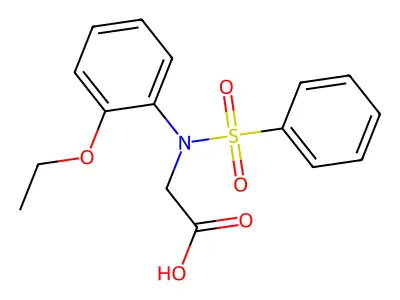 N-(2-ethoxyphenyl)-N-(phenylsulfonyl)glycine structure