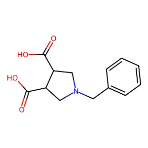 (3R,4S)-1-benzylpyrrolidine-3,4-dicarboxylic acid structure