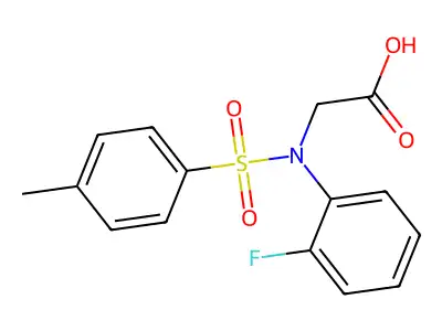 N-(2-fluorophenyl)-N-[(4-methylphenyl)sulfonyl]glycine structure