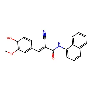 (E)-2-cyano-3-(4-hydroxy-3-methoxyphenyl)-N-naphthalen-1-ylprop-2-enamide structure