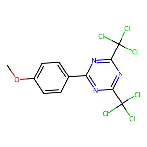 2-(4-Methoxyphenyl)-4,6-bis(trichloromethyl)-1,3,5-triazine structure