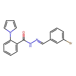 N'-[(Z)-(3-bromophenyl)methylidene]-2-(1H-pyrrol-1-yl)benzenecarbohydrazide structure