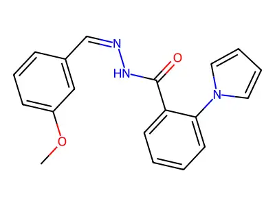 N-[(3-methoxyphenyl)methylideneamino]-2-pyrrol-1-ylbenzamide structure
