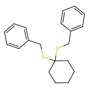 1,1'-[Cyclohexylidenebis(thiomethylene)]bis[benzene] structure