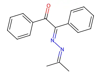 (2E)-1,2-diphenyl-2-(propan-2-ylidenehydrazinylidene)ethanone structure