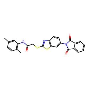 N-(2,5-dimethylphenyl)-2-[[6-(1,3-dioxoisoindol-2-yl)-1,3-benzothiazol-2-yl]sulfanyl]acetamide structure