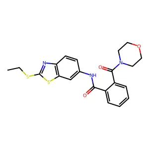 N-(2-ethylsulfanyl-1,3-benzothiazol-6-yl)-2-(morpholine-4-carbonyl)benzamide structure