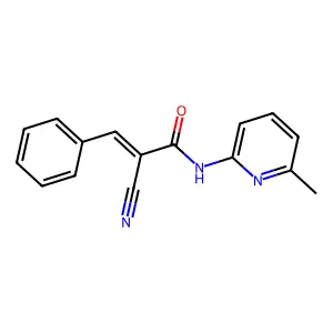 (2E)-2-cyano-N-(6-methylpyridin-2-yl)-3-phenylprop-2-enamide structure