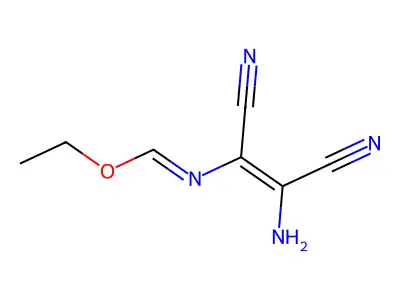 Ethyl n-(2-amino-1,2-dicyanovinyl)formimidate structure