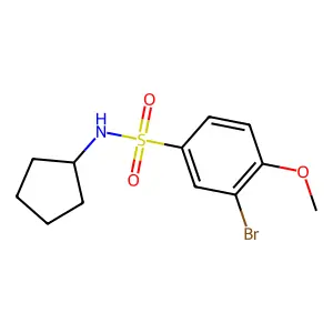 3-bromo-N-cyclopentyl-4-methoxybenzenesulfonamide structure