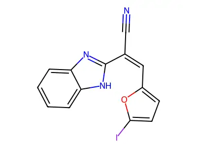 2-(1H-Benzoimidazol-2-yl)-3-(5-iodo-furan-2-yl)-acrylonitrile structure