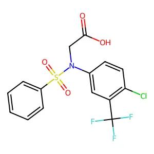 N-[4-chloro-3-(trifluoromethyl)phenyl]-N-(phenylsulfonyl)glycine structure
