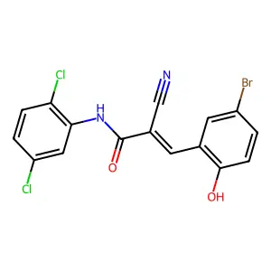 3-(5-bromo-2-hydroxyphenyl)-2-cyano-N-(2,5-dichlorophenyl)prop-2-enamide structure
