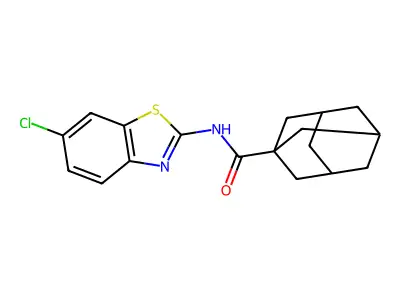 N-(6-chloro-1,3-benzothiazol-2-yl)adamantane-1-carboxamide structure