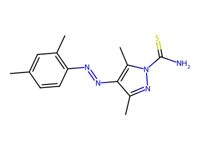 4-[(E)-(2,4-Dimethylphenyl)diazenyl]-3,5-dimethyl-1H-pyrazole-1-carbothioamide structure
