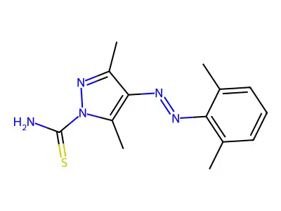4-[(E)-(2,6-Dimethylphenyl)diazenyl]-3,5-dimethyl-1H-pyrazole-1-carbothioamide structure