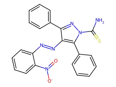 4-[(E)-(2-Nitrophenyl)diazenyl]-3,5-diphenyl-1H-pyrazole-1-carbothioamide structure