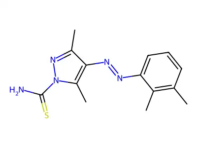 4-[(2,3-Dimethylphenyl)diazenyl]-3,5-dimethylpyrazole-1-carbothioamide structure