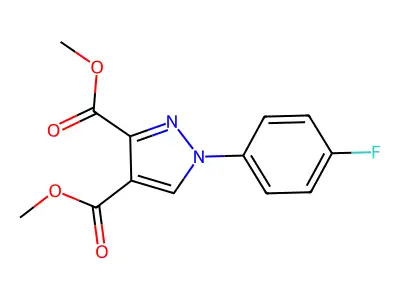 dimethyl 1-(4-fluorophenyl)-1H-pyrazole-3,4-dicarboxylate structure
