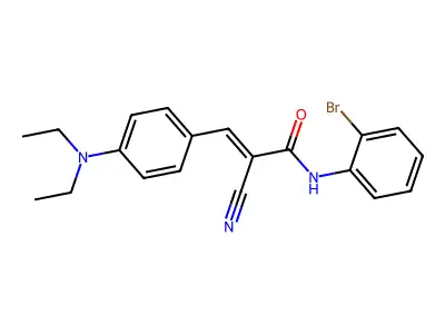 (E)-N-(2-bromophenyl)-2-cyano-3-[4-(diethylamino)phenyl]prop-2-enamide structure
