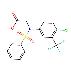 methyl N-[4-chloro-3-(trifluoromethyl)phenyl]-N-(phenylsulfonyl)glycinate structure