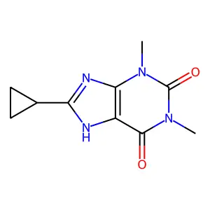 8-Cyclopropyltheophylline structure