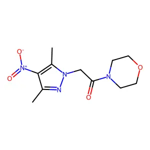 4-({4-nitro-3,5-dimethyl-1H-pyrazol-1-yl}acetyl)morpholine structure
