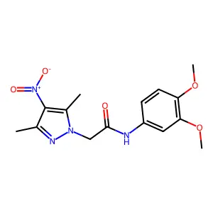 N-(3,4-dimethoxyphenyl)-2-(3,5-dimethyl-4-nitro-1H-pyrazol-1-yl)acetamide structure