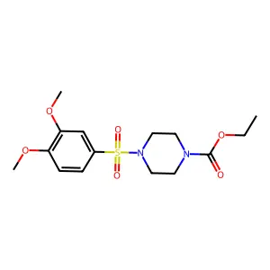 4-(3,4-Dimethoxy-benzenesulfonyl)-piperazine-1-carboxylic acid ethyl ester structure