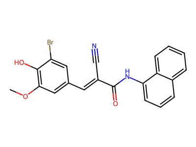 3-(3-bromo-4-hydroxy-5-methoxyphenyl)-2-cyano-N-(naphthalen-1-yl)prop-2-enamide structure