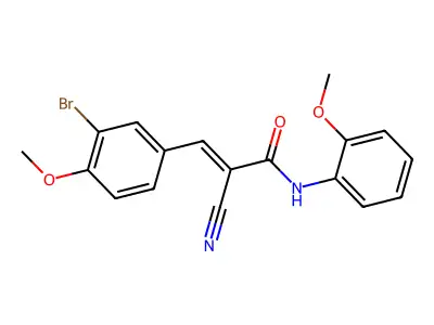 (E)-3-(3-bromo-4-methoxyphenyl)-2-cyano-N-(2-methoxyphenyl)prop-2-enamide structure