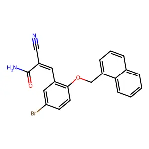 (E)-3-[5-bromo-2-(naphthalen-1-ylmethoxy)phenyl]-2-cyanoprop-2-enamide structure