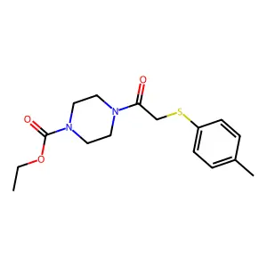 Ethyl 4-(2-(p-tolylthio)acetyl)piperazine-1-carboxylate structure