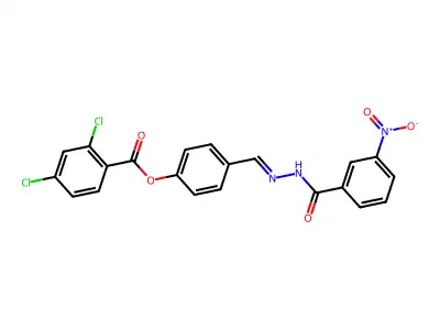 [4-[[(3-Nitrobenzoyl)hydrazinylidene]methyl]phenyl] 2,4-dichlorobenzoate structure
