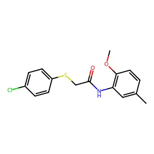 2-(4-chlorophenyl)sulfanyl-N-(2-methoxy-5-methylphenyl)acetamide structure