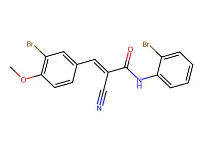 3-(3-bromo-4-methoxyphenyl)-N-(2-bromophenyl)-2-cyanoprop-2-enamide structure
