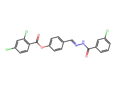 [4-[[(3-Chlorobenzoyl)hydrazinylidene]methyl]phenyl] 2,4-dichlorobenzoate structure
