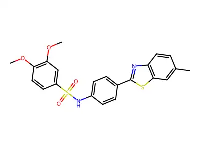 [(3,4-Dimethoxyphenyl)sulfonyl][4-(6-methylbenzothiazol-2-yl)phenyl]amine structure