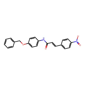 (E)-3-(4-nitrophenyl)-N-(4-phenylmethoxyphenyl)prop-2-enamide structure