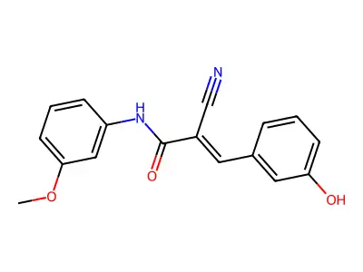 (Z)-2-Cyano-3-(3-hydroxyphenyl)-N-(3-methoxyphenyl)prop-2-enamide structure