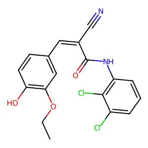 2-cyano-N-(2,3-dichlorophenyl)-3-(3-ethoxy-4-hydroxyphenyl)prop-2-enamide structure