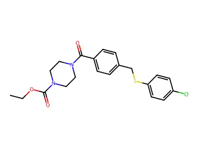 Ethyl 4-[4-[(4-chlorophenyl)sulfanylmethyl]benzoyl]piperazine-1-carboxylate structure