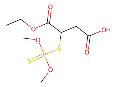 Butanedioic acid, ((dimethoxyphosphinothioyl)thio)-, monoethyl ester structure