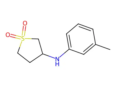 3-Thiophenamine, tetrahydro-N-(3-methylphenyl)-, 1,1-dioxide structure