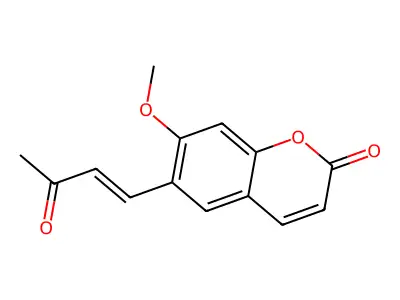 7-Methoxy-6-((1E)-3-oxo-1-buten-1-yl)-2H-1-benzopyran-2-one structure