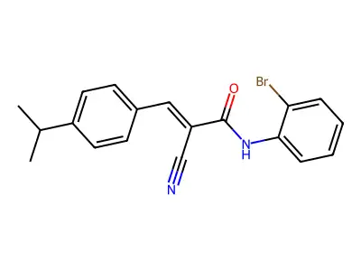 (E)-N-(2-bromophenyl)-2-cyano-3-(4-propan-2-ylphenyl)prop-2-enamide structure