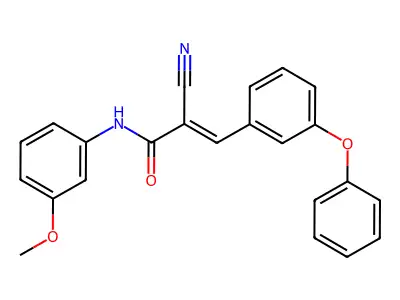 (E)-2-cyano-N-(3-methoxyphenyl)-3-(3-phenoxyphenyl)prop-2-enamide structure
