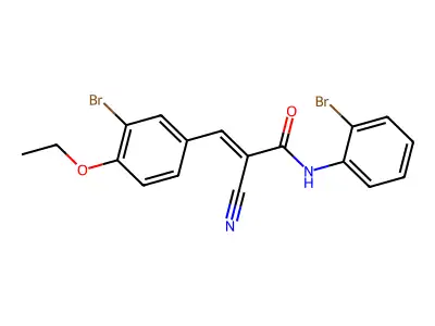 (E)-3-(3-bromo-4-ethoxyphenyl)-N-(2-bromophenyl)-2-cyanoprop-2-enamide structure