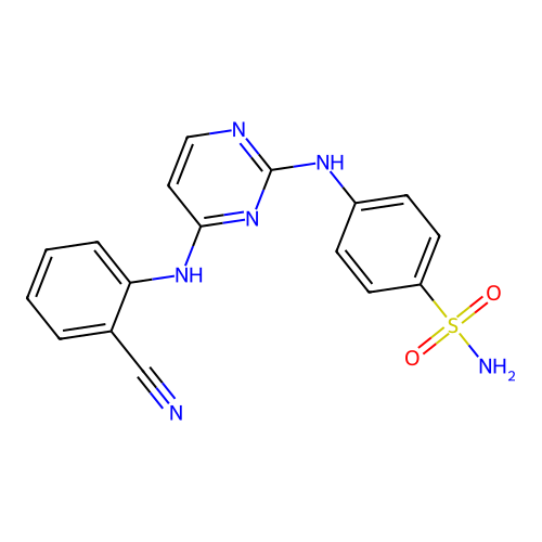 2-(4-Sulphamoylanilino)-4-(2-cyanoanilino)pyrimidine structure