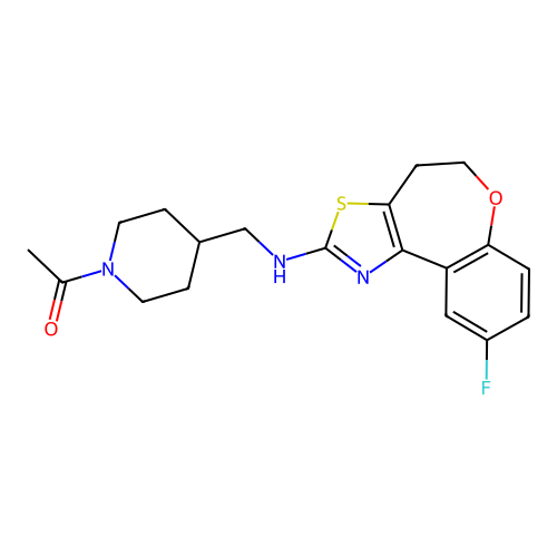 1-{4-[(9-Fluoro-4,5-dihydro-6-oxa-3-thia-1-aza-benzo[e]azulen-2-ylamino)-methyl]-piperidin-1-yl}-ethanone structure